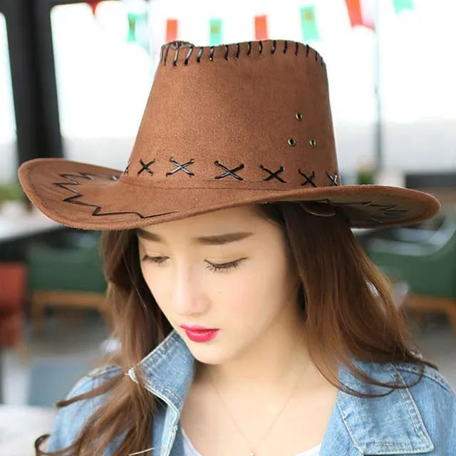 Spring%20and%20Summer%20Western%20Cowboy%20Hat%20Sun%20Hat%20Suede%20Fedora%20Hat%20Men's%20and%20Women's%20Multi-Color%20Knight's%20Cap%20Wide%20Brim%20Hat%20Top%20Hat%20-%20Image%203