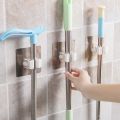 Wall Mop Holder Hook Bathroom Kitchen Organizer Broom Hanger Storage Rack Mounted Accessory Hanging Rails Cleaning Tools Supply.