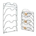 1 pcs Metal Wire Pot and Pan Lid Rack Organizer for Kitchen Cabinet Doors or Wall Mount - Upright Storage Holder with 5 Slots - Black.