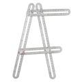 Adjustable Stainless Steel Four-sided Folding Measuring Tool Multi-angle Template Ruler. 