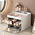 【Stylish】 Plastic Desktop storage box Multi-functional Makeup Cosmetic storage Drawer divided plastic box for Vanity table. 