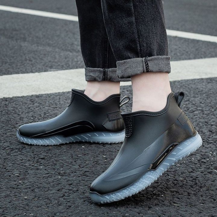 Fashion Short Boots Rain Boots Men's Non-Slip Waterproof Shoes