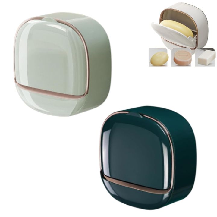 Soap%20Holder%20With%20Lid%20Drain%20Soap%20Box%20Punch-Free%20Flip-Top%20Soap%20Dish%20Creative%20Waterproof%20Storage%20Rack%20Bathroom%20Accessories%20-%20Image%204