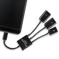3 in 1 Micro USB HUB MALE TO FEMALE and Double USB 2.0 Host OTG Adapter Cable.