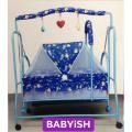 Baby Cradle Bed With Mosquito Net, Portable Swing Cradle with 8 lockable Wheels, Newborn Baby Rocking Bed, Infant Bassinet. 