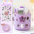 【LuckyBabyFans Store】360° Rotating Sanrio Kuromi Pen Holder Organizer Girls Large Capacity Stationery Box Kawaii Stikers Cinnamoroll.