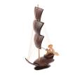 Coconut Shell Made Three Sailing Boat Showpiece - Wall Decoration.