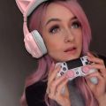 Gaming Headsets Cat Ears Girly Headset with Mic Noise Isolating Headphone Pink with Microphone Wired 3.5mm Headphones.