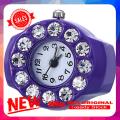 Men's Women's Silicon Round Rhinestone Elastic Quartz Finger Ring Watch Gift.