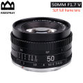 Metal RISESPRAY 50MM F1.7 Generation V Large Aperture Manual Focus Prime Full Frame Camera Lens For CANON EOS EF NIKON AI F.