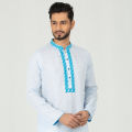 Semi Fit Embro Panjabi -  sky blue. 