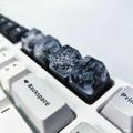 Mechanical keyboard personality keycaps translucent resin Great Wall Snow Mountain Valley Gulou ink wind keycaps.