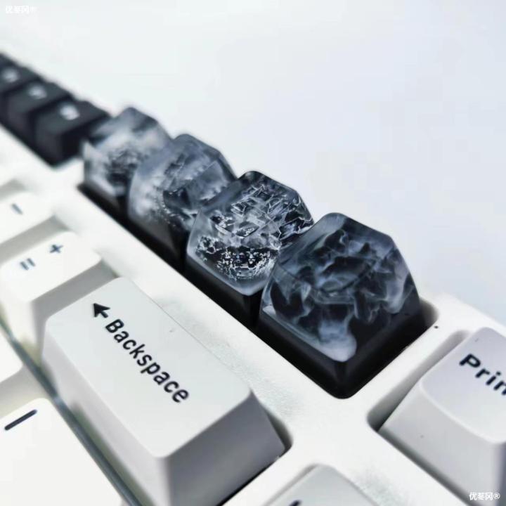 Mechanical%20keyboard%20personality%20keycaps%20translucent%20resin%20Great%20Wall%20Snow%20Mountain%20Valley%20Gulou%20ink%20wind%20keycaps%20-%20Image%202