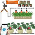 Smart Garden Drip Watering System 1/4”Hose 8-Holes Adjustable Nozzles Mobile Remote Control Automatic Irrigation Equipment.