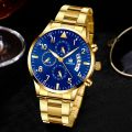 SHAARMS Men Watch Men Business Date Calendar Watches Fashion Stainless Steel Male Quartz Wrist Watches. 