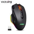 Victsing PC282 10000 DPI Wireless Gaming Mouse Rechargeable Ergonomic Mice With 10 Programmable Buttons RGB Backlit For PC Gamer.