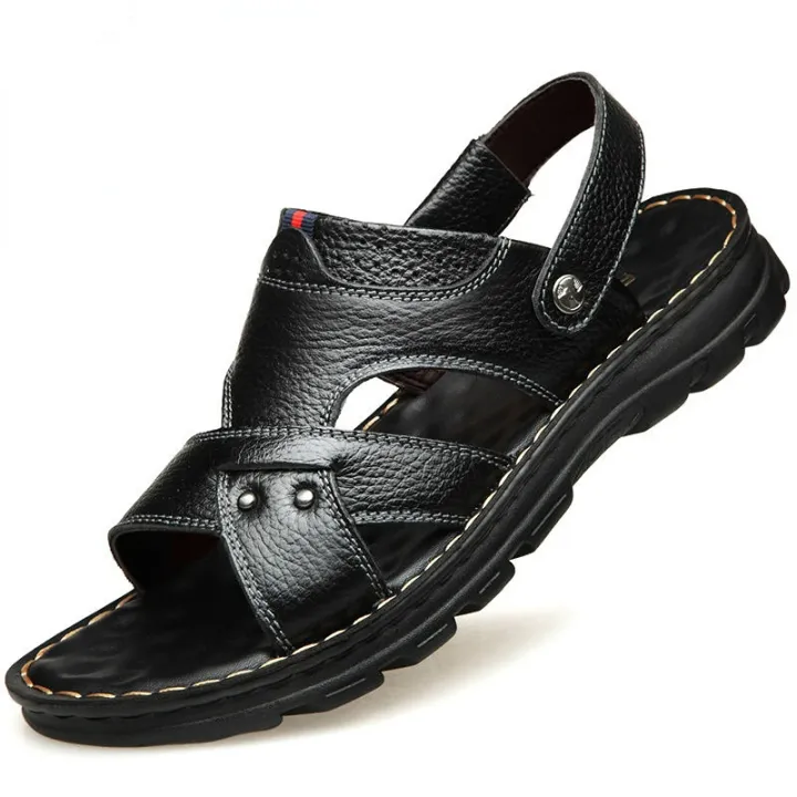 New%20arrivel%20noble%20Men's%20Sandals%20Non-slip%20Genuine%20Leather%20Sandals%20Soft%20Slippers%20Flat%20For%20Mens%20Casual%20Shoes%20Sandalias%20MSA516%20-%20Image%204