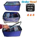 3 Pcs Pack 7 Grids Large) New Cloth Storage Box With Transparent Cover Premium Quality Dustproof Cloth Organizer Box With Zipper.