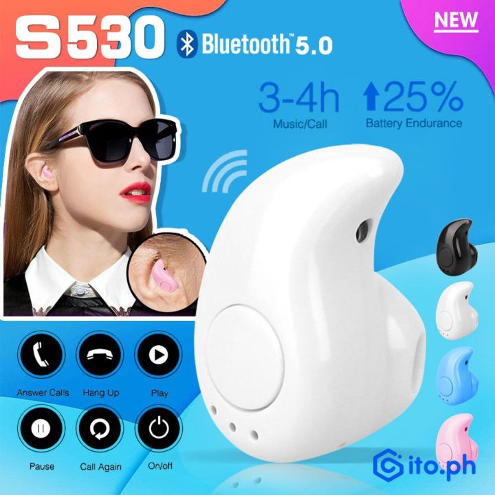 【Ready Stock+FREE Shipping+COD】Mini Wireless in ear Earpiece Bluetooth Earphone S530 Headphone Blutooth Stereo Auriculares Headset