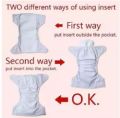 3 pcs Washable Cloth Diapers for (0 m- 1 yr) with 3 pcs inner. 