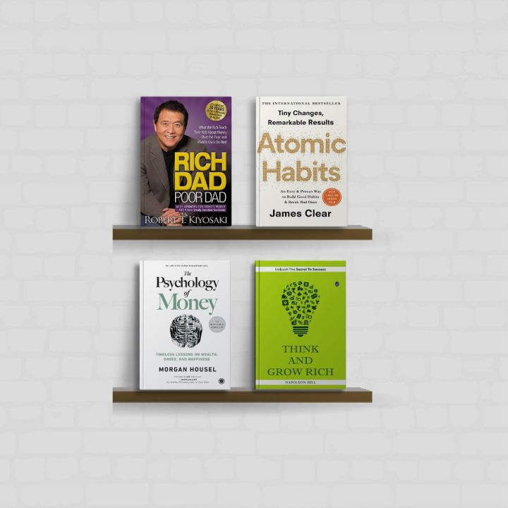 4 combo set ( rich dad poor dad + atomic habits + the psychology of ...