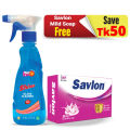 Shinex Glass Cleaner Spray 350 ml (Savlon Soap Mild 75gm Free). 
