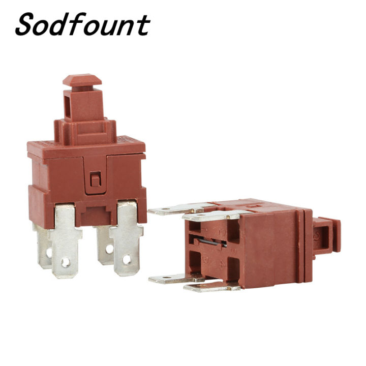 1pcs Power Switch Push Button KAN-L5 Switch 7.5A 250V AC 4Pin 2pin Water Heater Vacuum Cleaner Special Lock Self-locking