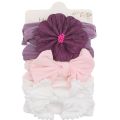 3Pcs/set Nylon Elastic Baby Headbands Soft Solid Color Kids Headwear Children Infant Girls Hair Bow Baby Hair Accessories. 