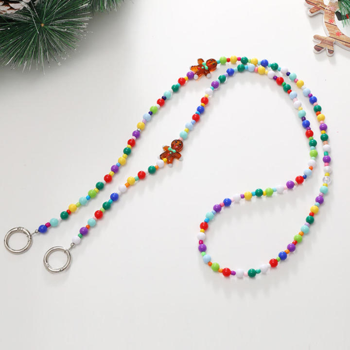 Christmas Series Lanyard Beaded Crossbody Chain Hanging Accessories