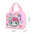 Handheld Lunch Bag Vibrant 3D Cartoon Print Thickened Insulated Lunch Box Thermal Insulated Large Capacity Cartoon Pattern. 