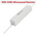 3Pcs- 10Watt 220 Ohm Resistor WIREWOUND 220 Ohm 10W Resistor Ceramic Cement Wirewound Resistor 220 Ohm 10 Watt Wire Wound Fixed Cement Resistor 5% Tolerance 2 Pin Leads. 