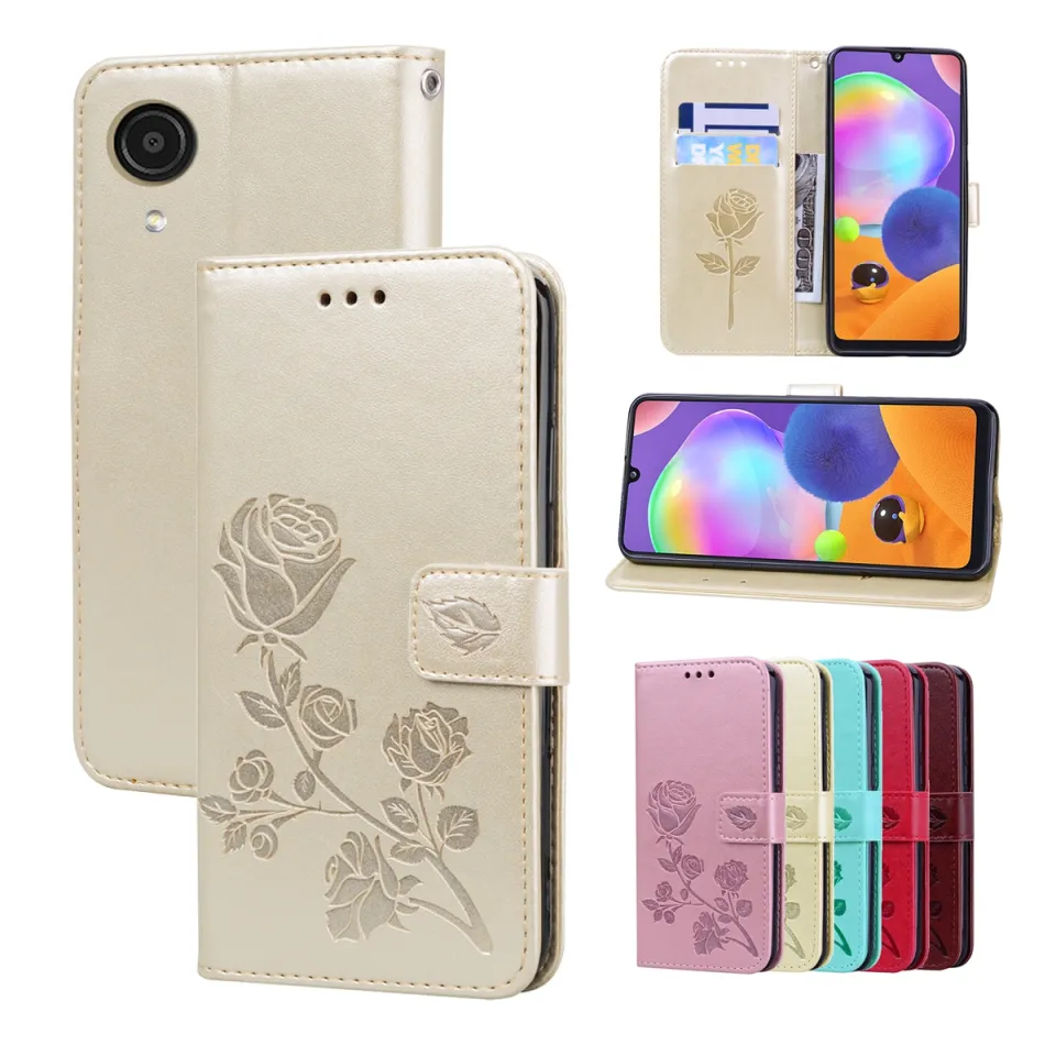 COD Available)For Samsung Galaxy A03 Core Rose Embossed Leather