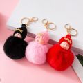 Pompom Sleeping Baby Keychain Cute Fluffy Plush Doll Keychains Women Girl Bags Keyrings Cars Key Ring Key Chain Dropshipping. 