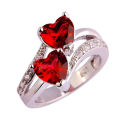 （New）Alloy Ring Portable Lightweight mall Metal Finger Decoration Love Heart hape Engagement Ring for Women. 