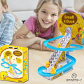 9 Piece Nextake Duck Slide Toys Set Products Fun Automatic Stairs-Climming Duckling Cartoon Race Track Small Beautiful Pongwin Slide Toys Lights. 