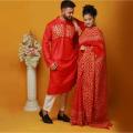 Stylish & fashionable New Matching best/Coupple Dress/For Men & Women / Saree & Panjabi/ (Combo Set)) - Panjabi - Panjabi For Men - Panjabi - Panjabi.
