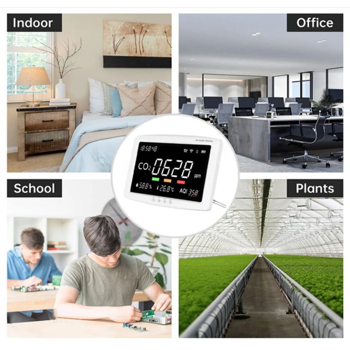 11.8%20Inch%20LCD%20Screen%204-In-1%20Air%20Quality%20Detector%20Air%20Quality%20Monitor%20for%20Home%20School%20Office%20US%20Plug%20-%20Image%203