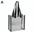 Clear PVC Tote Bag Handbag Lightweight Top Handle Shopping Shopping Bag. 