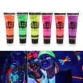 6/24 Tubes 10ml/0.34oz Art Body Paint Glow in UV Light Face & Body Paint with 6 Colors Glow Blacklight Neon Fluorescent for Party Clubbing Festival Halloween Makeup. 