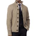 Men’S Knitted Sweater Gothic High Collar Pullover Top Fashion Casual Autumn And Winter Button Cardigan Coat Streetwear Cashmere.