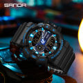 SANDA Youth Colorful Cool Sports Waterproof Personalized Digital LED Men Watch Gift Tiktok Same Style SD3310. 