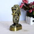 AUGEN Antique Finish Singapore Souvenir Merlion Metal Miniature Statue 6.5" (9323). 