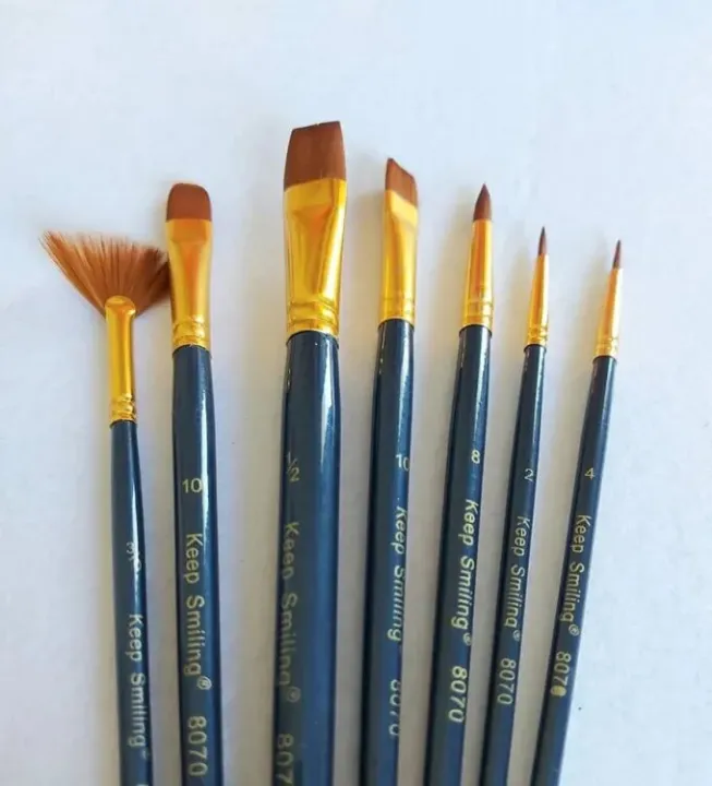 Keep%20Smiling%20Artist%20Nylon%20Hair%207pcs%20Mix%20Brush%20Set%20-%20Image%203