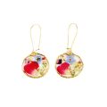 Foreign Trade New Irregular round Rose Petals Dried Flower Earrings Epoxy Floral Earrings Ear Studs diy. 