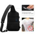 Crossbody bag Oxford Cloth Waterproof USB Recharging Sling bag Fits 12.5inch iPad Shoulder Messenger Bags Chest bag travel bag for Men.