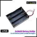 3S 18650 Battery Holder Case Box with 6-Inch Wire Leads for 12V Lithium-Ion Batteries in DIY Electronics Projects.