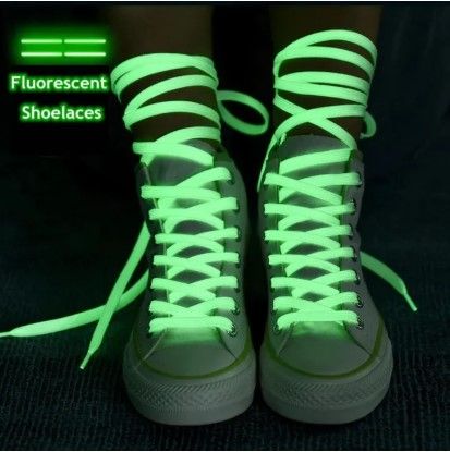 1 Pair Luminous Shoelaces Flat Sneakers Canvas Shoe Laces Glow In The Dark Night Color Fluorescent Shoelace 100cm