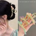 Elegant oil dripping fairy tulip hair clip back of the head hair clip female summer shark clip large high-end hair accessory.