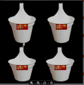 Milky White 15 cm Grill  Planters 4 pcs set. 