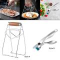 Stainless Steel Dish Plate Clip, Kitchen Folding Hot Plate Bowl Clips, Pan Dish Clip Gripper or Bowls Clamp Holder. 